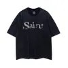 Heren T-shirts Heren T-shirts Saint Michael Ss Mannen Vrouwen t-shirt Gewassen Distress Vintage Hip Hop High Street Casual Oversized Korte Mouw Tees Xe