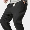 Herenbroek Casual lichtgewicht Spring Summer Men Joggers Solid Color DString Losse Mid Rise Pockets broek voor dagelijkse slijtage