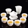 Ciotole set da tè Feifan Gaiwan Cup DEHUA White porcellana in porcellana grassa ceramica dipinta di alta gamma