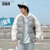 SEMIR Down Jacket Men Overize w stylu college'u kurtka baseballowa 2022 Zima nowe sportowe płaszcz raglanowy Q230823