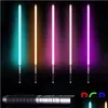 Miecze LED/pistolety metalowy uchwyt RGB Cosplay podwójnie obciążony miecz świetlny miecz laserowy 7 kolorów Zmień przełączalny dźwięk i światło dla chłopców gir dhuyp