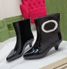 Intertravamento G Boots Designer Botas de chuva Plataforma Mulheres Plataforma de luxo de luxo de luxo de alta qualidade Outono Estilos de inverno de inverno Cavaleiro tornozelo