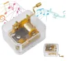 Nuovo arrivo un unico scatola musicale unica ACRILICA Nuota Articoli Crank Music Box Golden Movement Melody Castle in the Sky Creative Gift Artware Au24