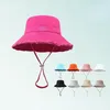 Wide Brim Hats Bucket Solid Hat Women Men Beach Big Sun Cap Sunscreen Sling Fashion Y2K Style Baseball Golf Caps 230823
