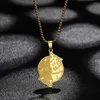 Pendant Necklaces Todorova Laser Engraved Viking Yin Yang Wolf Stainless Steel Round Necklace For Women Men Spirit Jewelry Unique Gift