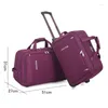 Duffelpåsar bagage resväska rullande hjul med väska duffelvattentät resevagnshjul