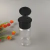Din sets sets 12 pc's zwarte container kruiden opslag plastic peper shakers fles zout kruidenflessen