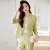 Женские брюки High And Women Women Cant Suit Office Office Business Work Word Ladies Single Mraved Blazer Cargo Formal Set