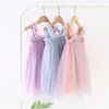 Girl'S Dresses Ins Summer Girl Clothing Colorf Mesh Dress Kids Sleeveless Suspender Elegant Drop Delivery Baby Maternity Dhbhg