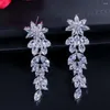 Boucles d'oreilles Vinregem bohémien, 55MM, saphir de laboratoire, pierres précieuses Sona Diamonda, fleur, cadeaux d'anniversaire, bijoux fins, vente en gros