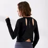 Chemises actives Gilets de yoga pour femmes O-cou à manches longues Courir Fitness Pilates Femmes Top Vêtements de gymnastique serrés Séchage rapide Exercice en vrac