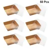 Dinnerware 50pcs Bakery Boxes Transparent Cake Box Cupcake Container Carrier Holder For Pastries Pie Cupcakes