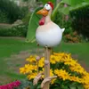 Decorações de jardim resina estátua de frango decoração animal figura estaca ornamento decoração