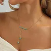 Le collane a ciondolo arrivano alla moda creativa per perle di pietra naturale blu naturale collana lunga fascino di lusso semplice per le donne regalo di gioielli