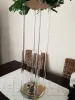웨딩 장식 아크릴 기하학 도로 투명한 꽃 스탠드 테이블 장식 신부 파티 데코 3 아크릴 Plinthzz