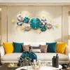 Wanduhren Hängende Uhr Wohnzimmer Haushaltsdekoration moderne Einfachheit Watch Persönlichkeit Kreative Blumen Chinesischer Stil Stumm