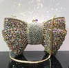 Sacs de soirée Femmes Luxe Bow Crystal Embrayage Designer Party Boutique de mariage Nouveauté Kawaii Strass Métal Sacs à main de haute qualité