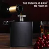 Hip Flasks High Quality Wine Whisky Pot Bottle Drinker Alcohol Portable Drinkware Stainless Steel Black Flask