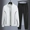 Herrspårsräkter Autumn Tracksuit Casual Men Set Zip Cardigan Baseball Jacket Pants 2 PCS Suits Jogging Sportswear Male Sweat Suit 5xl 6xl