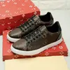 Luxemburg sneakers casual skor mäns blomma präglat gummisul tyg ebenholts canvas svart smör bomullshundstottmönster lyx man tränare 03