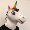 Feestmaskers Halloween Cosplay Grappig Masker Dierentuin Rekwisieten Maskeradekostuums voor Volwassenen Ezel Paardenkop Oranje Latex Dierenmasker Vakantiefeest 230824