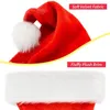 BeanieSkull Caps Hoge Kwaliteit Kerst Kerst Zachte Hoed Kerstman Rode Korte Pluche Noel Hoed Merry Christmas Decor Gift Happy Year 230824