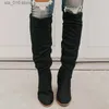 Sexy hakken kniehoge hoge dames schoenen veter winter warme maat nieuwe mode laarzen 35-43 T230824 5450