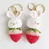 Keychains Cute Knitting Strawberry Pendant Wholesale Creative Knitted Carrot Car Keyrings