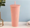 NY 2023 PULDED Tumblers 710 ml Plastic Coffee Mug Bright Diamond Starry Straw Cup durian Fish Scale Cups Gift Produkt med logotyp