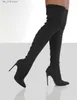 Knie-high dames hakken nieuwe hoge schoenen kant sexy up winter warmte 35-43 2021 modeboots t230824 71
