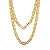 Chains HOYON 18K Gold Color Hip Hop Cuban Chain Necklace For Men Wedding Jewelry Vacuum Large 56cm Length Rap