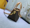 Mulheres sacola de luxo nunca ful bolsas mini sacos de compras de couro de alta qualidade flor carta ombro totes senhoras moda crossbody maquiagem