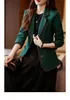 Ternos femininos chique jaqueta feminina 2023 verde branco preto feminino negócios casual manga longa casaco fino elegante escritório senhora trabalho formal blazer