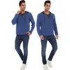 Men's Tracksuits Men Hoodies Sweatshirts Long Sleeve Solid Patchwork Single Breasted Drawstring Lightweight Casual Street Home Clothing 230824