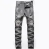 Jeans da uomo in cotone pantaloni strappati pantaloni hip-hop grigi da cowboy per uomo gamba dritta matita 2022 Clothing346N