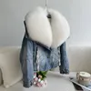여자 모피 가짜 겨울 유럽 아메리칸 스트리트 패션 여성을위한 진짜 칼라 코트 우아한 겉옷 거위 다운 재킷 230824