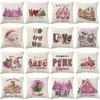Fodere per cuscini natalizi rosa Fodere per cuscini in lino con fiocco di neve per albero di Natale Fodera per cuscino da 18 x 18 pollici Federa natalizia per divano letto