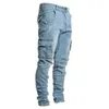 Jeans pour hommes Printemps Mode Pantalon décontracté Homme Quotidien Porter Hommes Pantalon Lavage Couleur Unie Multi Poches Denim Taille Moyenne Cargo