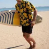 Camisas casuais masculinas Men S Cual Tropical Floral Manga Curta Luau Beach Aloha Camisa Havaiana