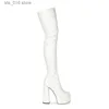 MSTACCHI 허벅지 여성 GLISTEN Patent Leather Platform Sexy Solice Heels 신발 신발 여성 High Boots T230824 09CD9 's