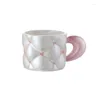 Tasses françaises rétro tasse en céramique peinte à la main créative perle blanche haute beauté tasse de ménage Ins petite foule café lait eau