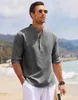 Camicie casual da uomo Camicia a quadri all'ananas Camicia a maniche lunghe da uomo con colletto alla coreana Solido Pullover Primavera/Estate Abbigliamento moda per uomo 5XL