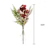 Dekorativa blommor konstgjorda Michelia Figo Fake Green Buske 5fork Flower Red Country Wedding Bride Bouquet Decoration Living Room