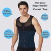 Taille Tummy Shaper Hommes Taille Formateur Corset Abdomen Minceur Shapewear Ventre Façonnant Top Gynécomastie Compression Chemises Avec Fermeture Éclair Body Shaper 230824