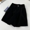 Shorts pour femmes 2023 automne/hiver surdimensionné gros mm velours côtelé taille haute vêtements d'extérieur mince a-ligne décontracté pantalon à jambes larges