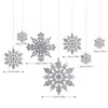 Kerstversiering 40 stuks Zilver Glitter Sneeuwvlokken Kunstmatige Plastic Nep Sneeuwvlok Kerstboom Ornamenten Jaar Navidad