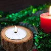 Świecane posiadacze 24pcs drewniany uchwyt wotywowy Tealight na przyjęcie weselne Halloween Christmas Home Decor