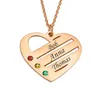 Hänghalsband personliga graverade namn anpassade kvinnor rostfritt stål älskar familj födelsesten hjärta halsband mode smycken 230825