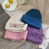 Beanie Skull Caps Korean Winter Product Embroidered Letter Knitted Hat Men and Women Versatile Trend Thickened Warm Skullies Beanie Bonnet 230825