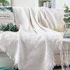 Blankets Home el Pure Cotton Bedding Office Sofa Knitted Cover Blanket With Tassel Tapestry For Bed Airplane Travel Decor Blankets 230824